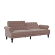 Novogratz Cassidy Upholstered Futon in Blush Velvet