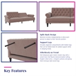 Novogratz Cassidy Upholstered Futon in Blush Velvet