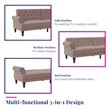 Novogratz Cassidy Upholstered Futon in Blush Velvet