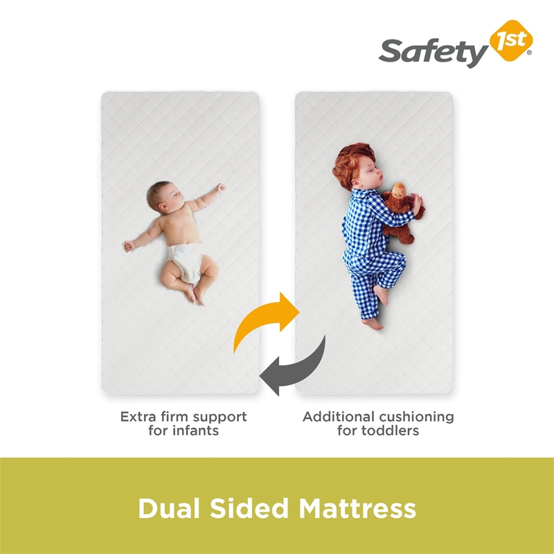 Safety 1st Cozy Snuggles Deluxe Dual 2-in-1 Baby Crib & Toddler Mattress