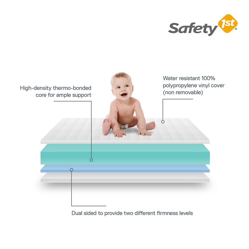 Safety 1st Cozy Snuggles Deluxe Dual 2-in-1 Baby Crib & Toddler Mattress