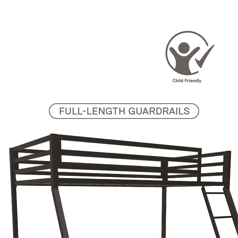 Mainstays Premium Twin over Full Metal Bunk Bed in Black