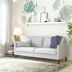 Mr. Kate Winston 74&quot Sofa in Light Gray Linen