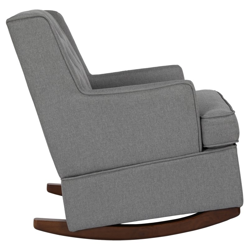 Baby Relax Bennet Transitional Wingback Nursery Rocker Chair in Gray