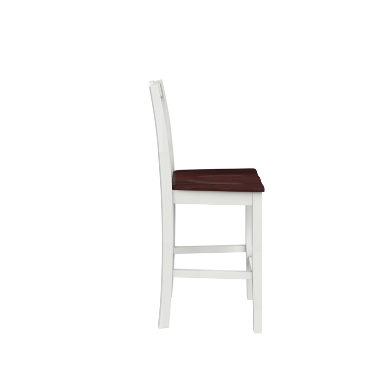 DHP Shiloh 3-Piece Counter Height Dining Set in Rustic Mahogany/White