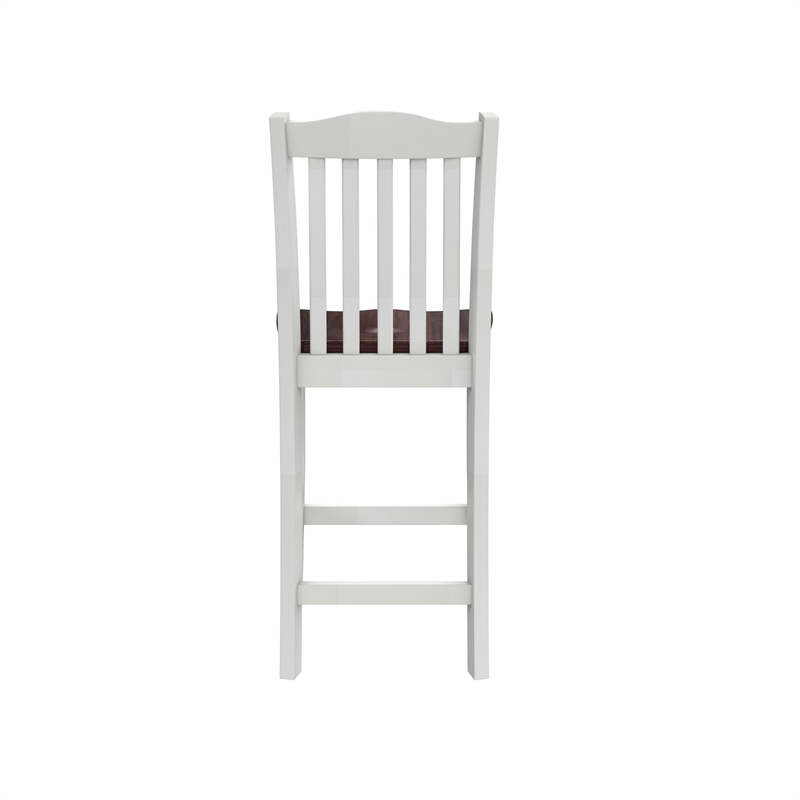 DHP Shiloh 3-Piece Counter Height Dining Set in Rustic Mahogany/White