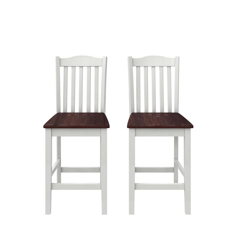 DHP Shiloh 3-Piece Counter Height Dining Set in Rustic Mahogany/White