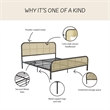 Mr. Kate Roxanne King Metal Platform Bed Frame with Cane Headboard in Black