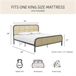 Mr. Kate Roxanne King Metal Platform Bed Frame with Cane Headboard in Black