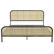 Mr. Kate Roxanne King Metal Platform Bed Frame with Cane Headboard in Black