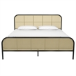 Mr. Kate Roxanne King Metal Platform Bed Frame with Cane Headboard in Black