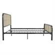 Mr. Kate Roxanne King Metal Platform Bed Frame with Cane Headboard in Black