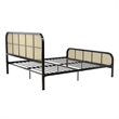Mr. Kate Roxanne King Metal Platform Bed Frame with Cane Headboard in Black