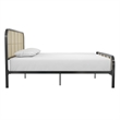 Mr. Kate Roxanne King Metal Platform Bed Frame with Cane Headboard in Black