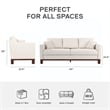 DHP Brooklyn Upholstered Wood Base Sofa w/2 Throw Cushions in Textured Beige