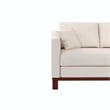 DHP Brooklyn Upholstered Wood Base Sofa w/2 Throw Cushions in Textured Beige