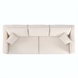 DHP Brooklyn Upholstered Wood Base Sofa w/2 Throw Cushions in Textured Beige