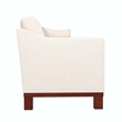 DHP Brooklyn Upholstered Wood Base Sofa w/2 Throw Cushions in Textured Beige