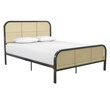 Mr. Kate Roxanne Queen Metal Platform Bed Frame w/Cane Headboard in Black