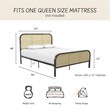 Mr. Kate Roxanne Queen Metal Platform Bed Frame w/Cane Headboard in Black
