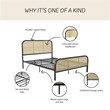Mr. Kate Roxanne Queen Metal Platform Bed Frame w/Cane Headboard in Black
