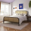 Mr. Kate Roxanne Queen Metal Platform Bed Frame w/Cane Headboard in Black