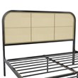 Mr. Kate Roxanne Queen Metal Platform Bed Frame w/Cane Headboard in Black