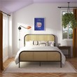 Mr. Kate Roxanne Queen Metal Platform Bed Frame w/Cane Headboard in Black