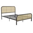 Mr. Kate Roxanne Queen Metal Platform Bed Frame w/Cane Headboard in Black