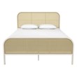 Mr. Kate Roxanne Queen Metal Platform Bed Frame w/Cane Headboard in Parchment