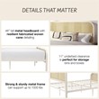 Mr. Kate Roxanne Queen Metal Platform Bed Frame w/Cane Headboard in Parchment