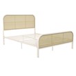 Mr. Kate Roxanne Queen Metal Platform Bed Frame w/Cane Headboard in Parchment