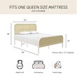 Mr. Kate Roxanne Queen Metal Platform Bed Frame w/Cane Headboard in Parchment