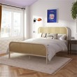 Mr. Kate Roxanne Queen Metal Platform Bed Frame w/Cane Headboard in Parchment