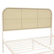 Mr. Kate Roxanne Queen Metal Platform Bed Frame w/Cane Headboard in Parchment