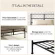Mr. Kate MacKenzie Full Metal Platform Bed Frame w/3 Adjustable Heights - Black