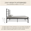 Mr. Kate MacKenzie Full Metal Platform Bed Frame w/3 Adjustable Heights - Black