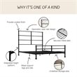 Mr. Kate MacKenzie Full Metal Platform Bed Frame w/3 Adjustable Heights - Black