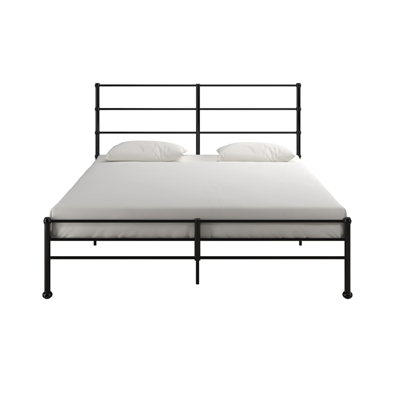 Mr. Kate MacKenzie King Metal Platform Bed Frame w/3 Adjustable Heights - Black