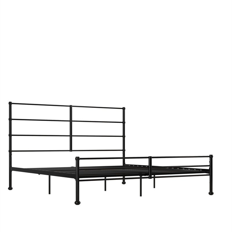 Mr. Kate MacKenzie King Metal Platform Bed Frame w/3 Adjustable Heights - Black