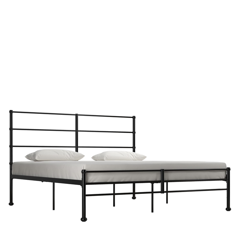 Mr. Kate MacKenzie King Metal Platform Bed Frame w/3 Adjustable Heights - Black