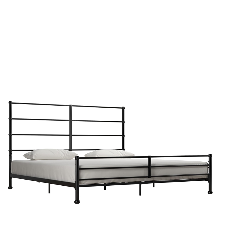 Mr. Kate MacKenzie King Metal Platform Bed Frame w/3 Adjustable Heights - Black