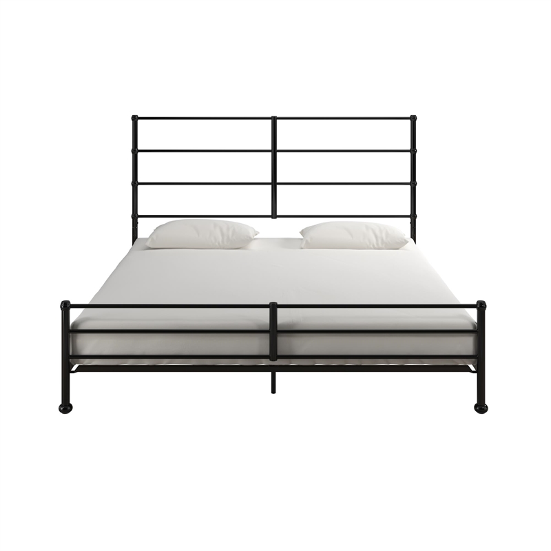 Mr. Kate MacKenzie King Metal Platform Bed Frame w/3 Adjustable Heights - Black