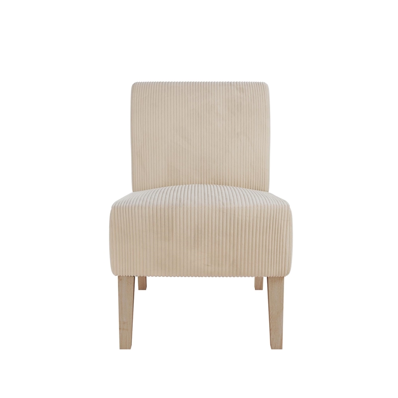 DHP Hazen Armless Upholstered Accent Chair in Ivory Corduroy