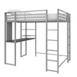 DHP Abode Metal Full Loft Bed in Silver with Desk