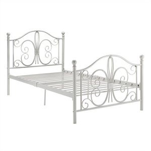 DHP Bombay Twin Metal Bed in White