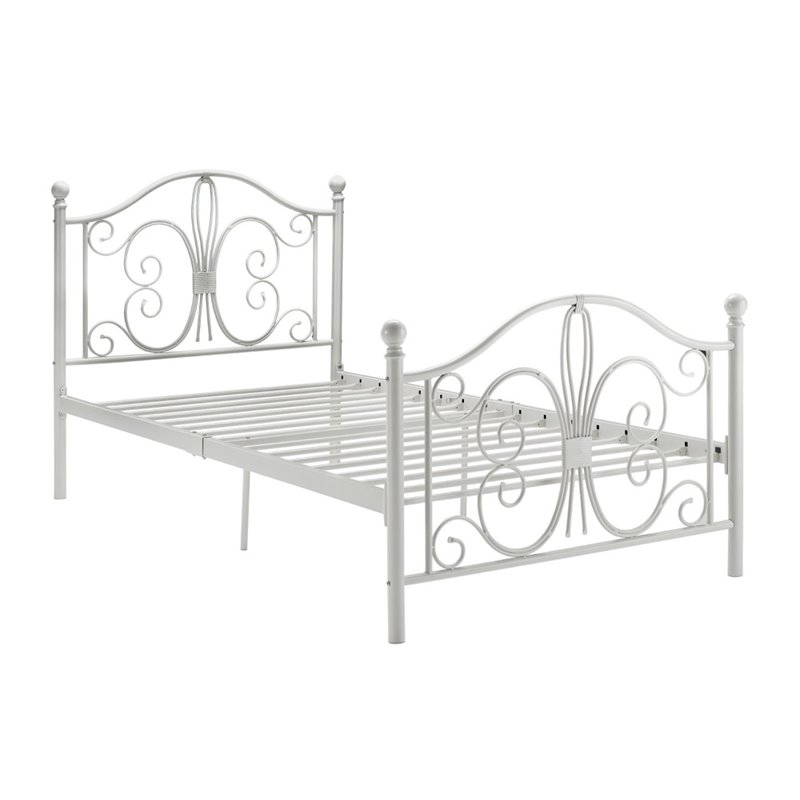 DHP Bombay Twin Metal Bed in White
