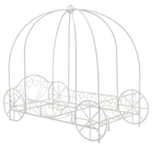 DHP Metal Twin Carriage Bed in White