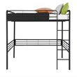 DHP Full-Size Metal Loft Bed with Ladder in Black