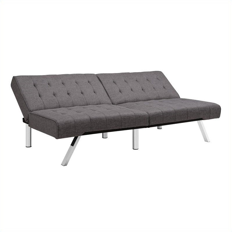 DHP Emily Convertible Linen Futon in Gray